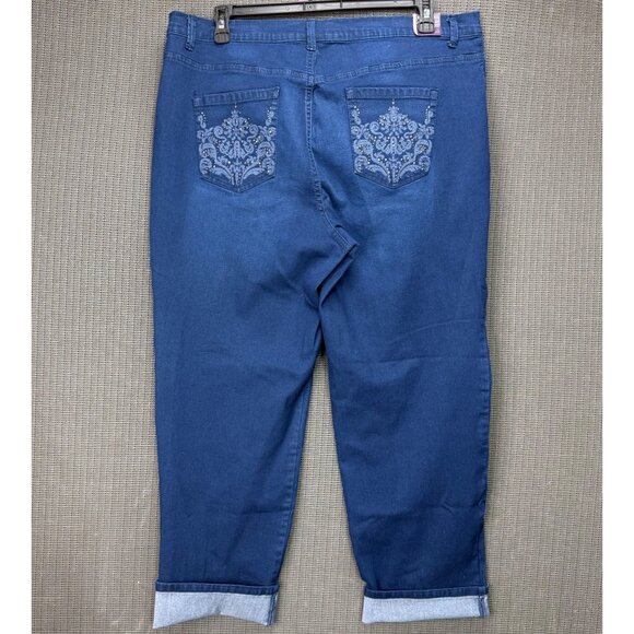 Gloria Vanderbilt Amanda Womens Size 18W Blue Slimming Tapered Leg Denim Jeans - Picture 2 of 12